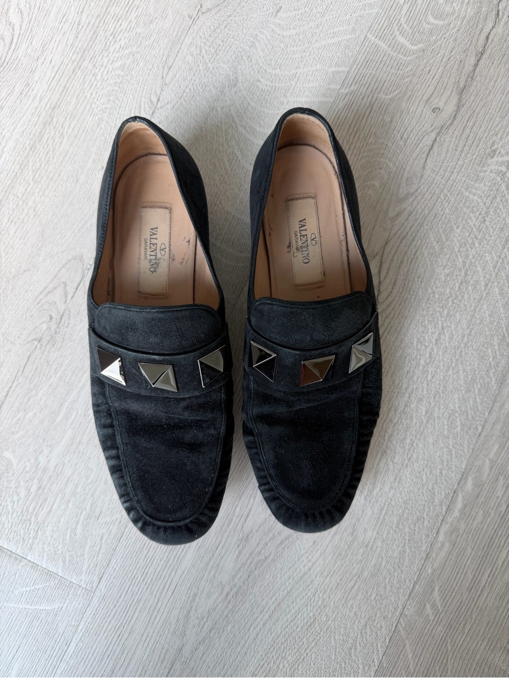 Valentino Rockstud Black Suede Loafer